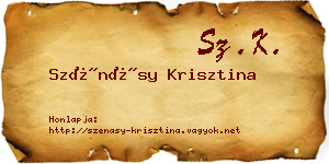 Szénásy Krisztina névjegykártya