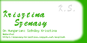krisztina szenasy business card