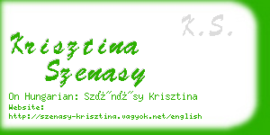 krisztina szenasy business card